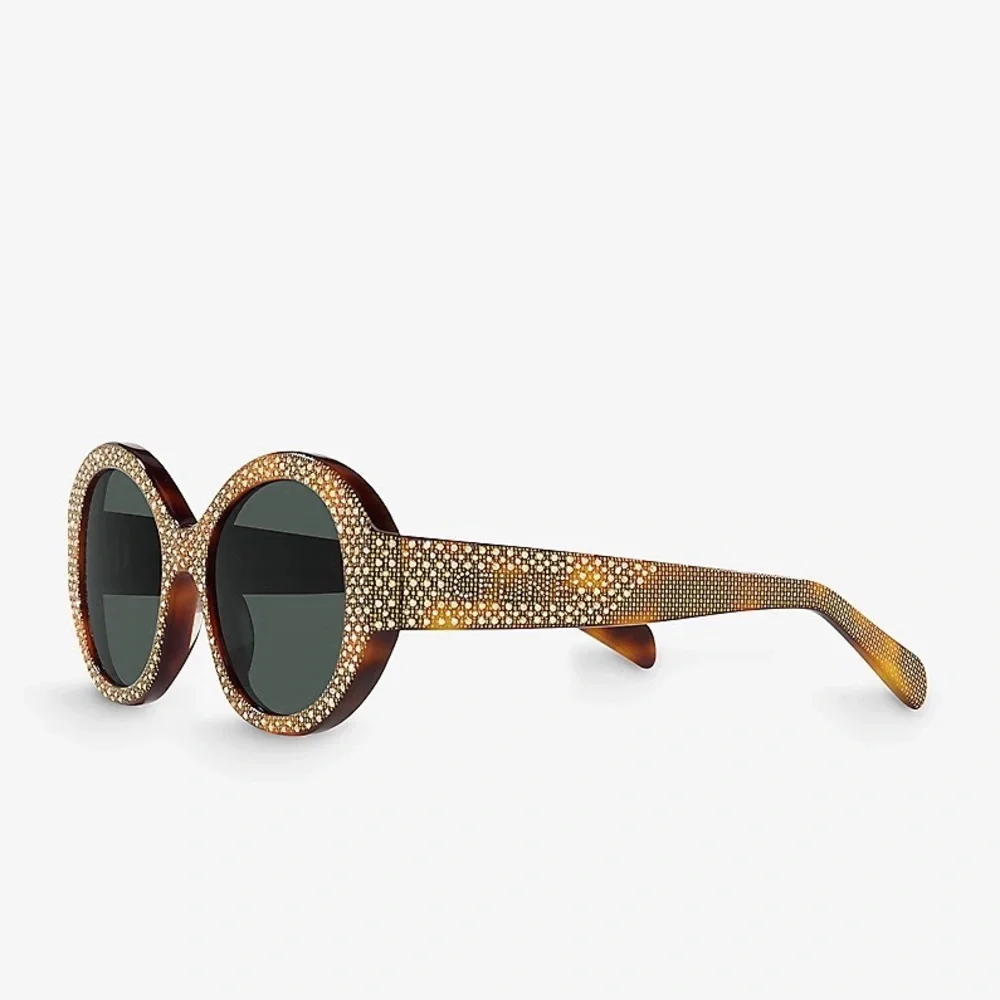 CELINE Round Sunglasses in Acetate with Crystals - Picture 3 of 10